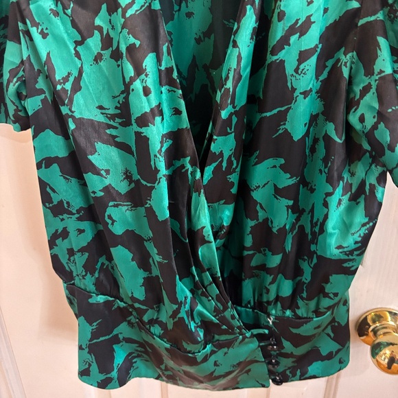 Vintage 80s green and black wrap top /jacket + read description accepting offers - Picture 4 of 5